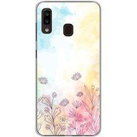 1001 coques Samsung Galaxy A20e watercolor flowers bedrukt siliconen hoesje