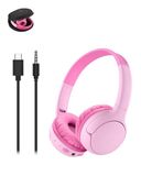 Belkin SoundForm Mini 2 Draadloze Koptelefoon voor Kinderen, On-Ear Bluetooth Headset met microfoon en opberghoes, 55 uur Gebruikstijd, Volume begrensd op 85 dB, voor iPhone/iPad/Tablet/Galaxy - Roze