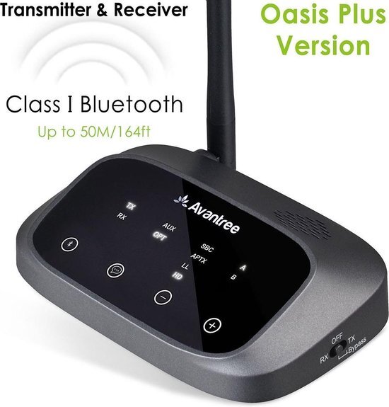 Avantree Oasis Plus - aptX HD Long Range Bluetooth Transmitter Receiver