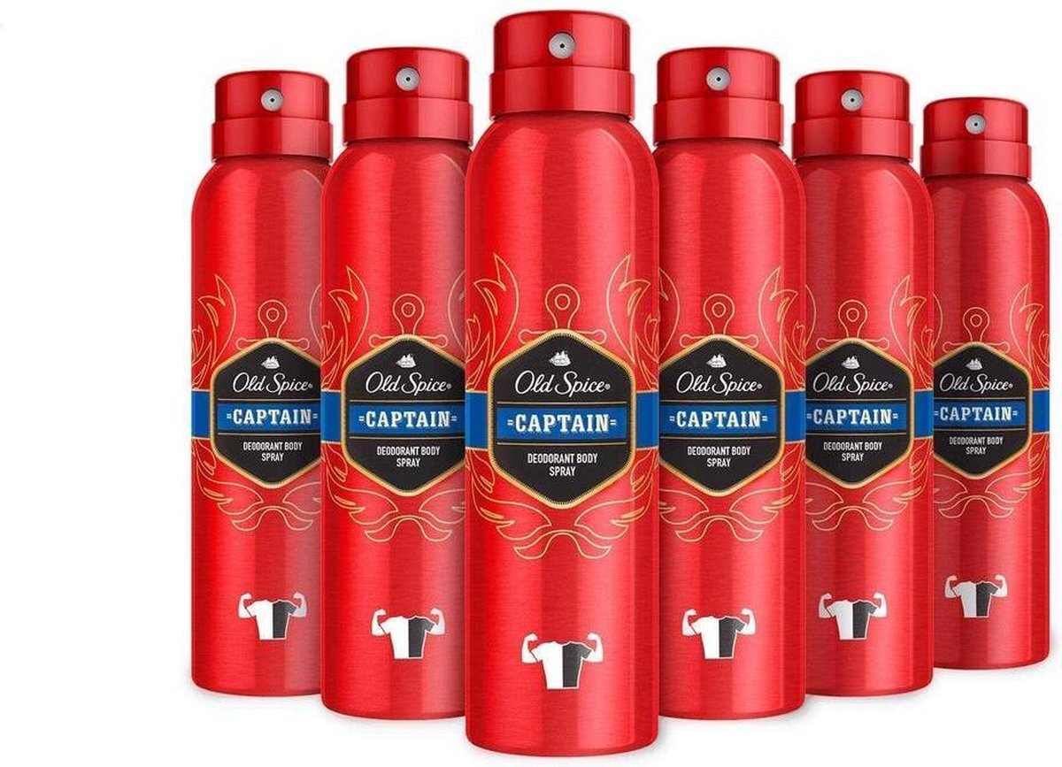 Old Spice Deodorant - Captain - 6 x 150 ml