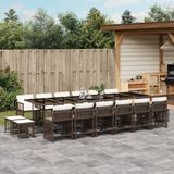 Maison Exclusive - Ensemble de jardin extérieur, 17 pièces, avec coussins, marron, en polyrotin tressé