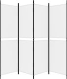 vidaXL Kamerscherm met 4 panelen 200x180 cm stof wit
