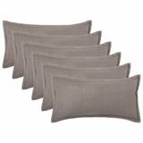 vidaXL Kussensloop 6 pcs Houten Lichtgrijs 40 x 80 cm Bouclé