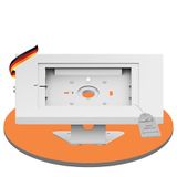 PureMounts® Tablethouder met slot van staal voor iPad 5/6/7/8/9/iPad Air 9,7 inch/10,5 inch/10,9 inch/iPad Air 9,7 inch/10,5 inch/11 inch en Samsung Tab A 10,1 (2019) / Tab A7/S6 Lite 10,4 inch, wit