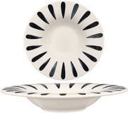Bonna Pastabord - Lavis Black - Porselein - 28 cm - Set van 2
