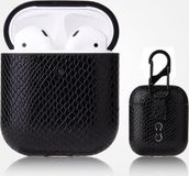 By Qubix AirPods 1/2 hoesje PU Leer Slangenleer - Zwart