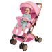 Buggy pliant dossier réglable 0-3 ans avec parasol rose