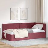 vidaXL Hoekbedframe Wijnrood 80 x 200 cm Stof