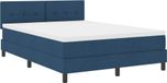 vidaXL - Boxspring bed met LED-stripverlichting - Blauw - 140 x 190 cm - Stof