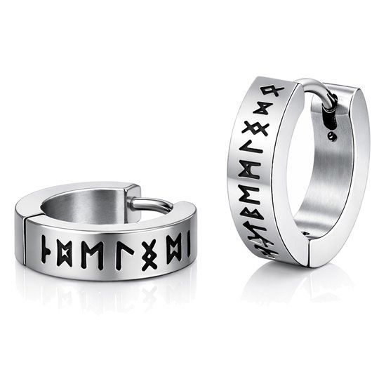 Mendes Rune Script Oorring - Zilverkleurig Viking