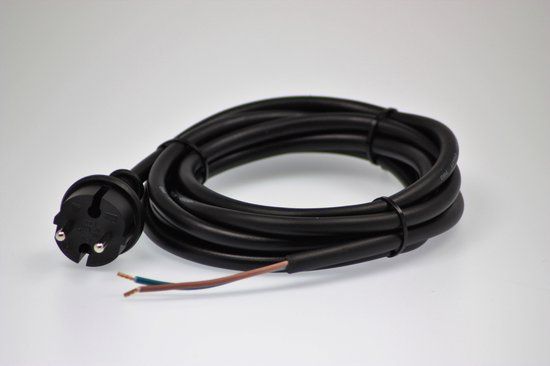 Qwatt Pro neopreen aansluitsnoer - 2 x 1,5 mm² - 3 m - zwart