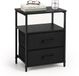 Table de nuit sans marque - 61 x 38 x 28 cm - 2 tiroirs - Noir