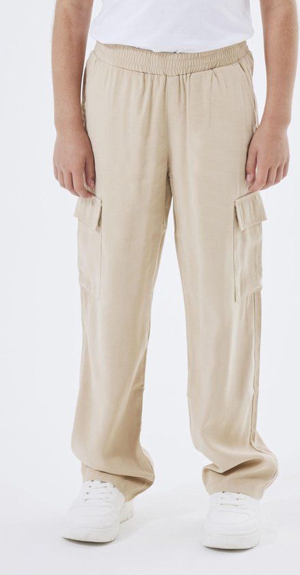 Bella Straight Twill Cargo Broek Vrouwen - Maat 134 - Beige