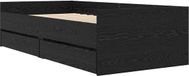 vidaXL Bedframe met lade Zwart Eiken 100 x 200 cm Massief grenenhout