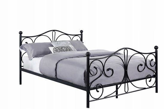 Viking Choice Metalen bed 140x200 cm - Zwart - Met lattenbodem