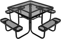 Vevor Picknicktafel Weerbestendig Terras Eetmeubelen Stalen Tafel Kamperen Vierkant