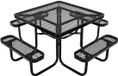 Vevor Picknicktafel Weerbestendig Terras Eetmeubelen Stalen Tafel Kamperen Vierkant