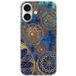 Apple iPhone 16 Mandala Blue Siliconen hoesje