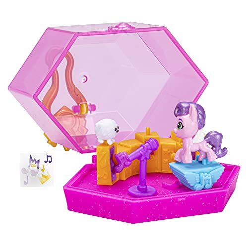 my little pony Mini World Magic - F5245 - Kristallen sleutelhangerset + 2,5 cm figuur + accessoires - Princess Pétals
