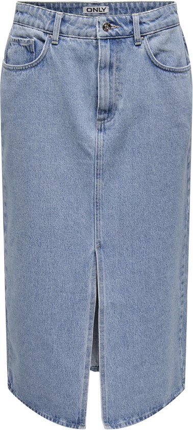ONLY ONLBIANCA Midi Rok Dames - Light Blue Denim - Maat XL