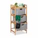 Relaxdays wasmand bamboe, 3 uitneembare vakken, badkamer & slaapkamer, badkamerrek, HBD 96 x 44 x 34.5 cm, naturel/grijs