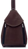 Belveder sac à dos en cuir pour femme, cuir véritable, sac à dos urbain, élégant, sac à dos de loisirs, sac à dos de tous les jours – marron chocolat, modèle Rene14
