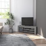 Stijlvolle Hanah Home Elegant tv-meubel grijs, 120 cm breed, 40 cm hoog, 30 cm diep, spaanplaat 100% melamine, 18 mm dik, wandmontage met meerdere planken