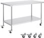 VEVOR Roestvrijstalen Werktafel Commerciële Voorbereidingstafel 762x1524 mm