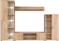 vidaXL Tv-wandmeubel met LED-verlichting Sonoma eiken