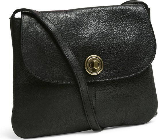 PIECES leren crossbody tas PCTOTALLY zwart