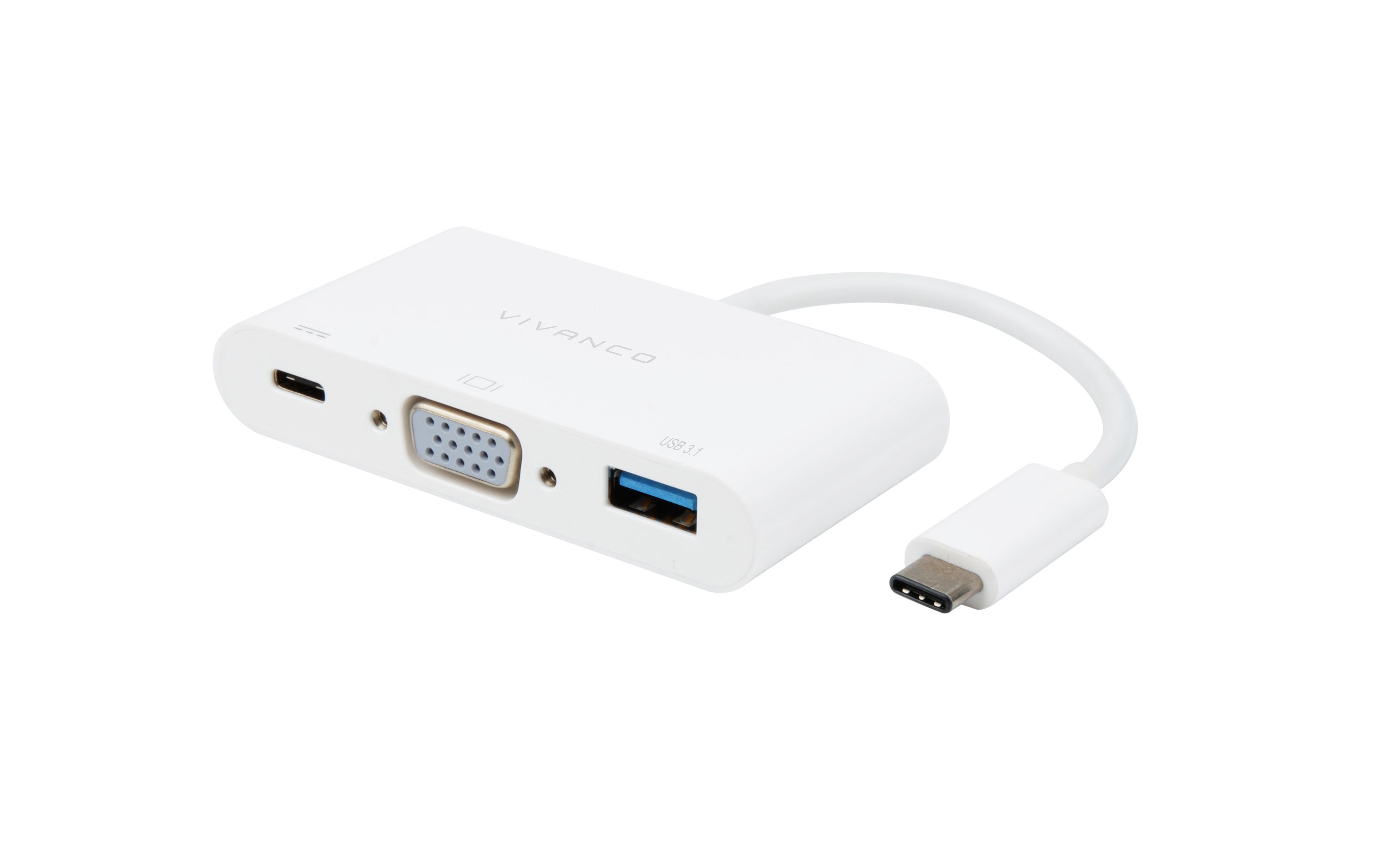 Vivanco USB-C naar VGA Adapter - Wit