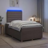 Maison Exclusive - Lit boxspring LED avec matelas taupe 120 x 200 cm en tissu