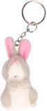 Nature Planet Sleutelhanger konijn/haas - 2x - Pluche knuffel sleutelhanger - 6 cm - speelgoed dieren sleutelhangers