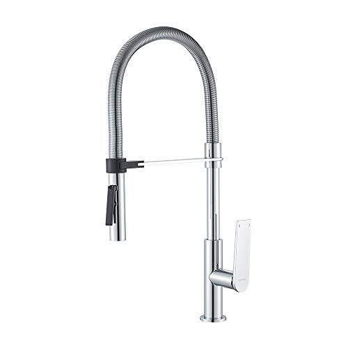 GRIFEMA G14001 Removable Kitchen Faucet - Silver - 3/8 inch - 0681413882652