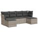 vidaXL 6-delige Loungeset met kussens, polyrattan, lichtgrijs