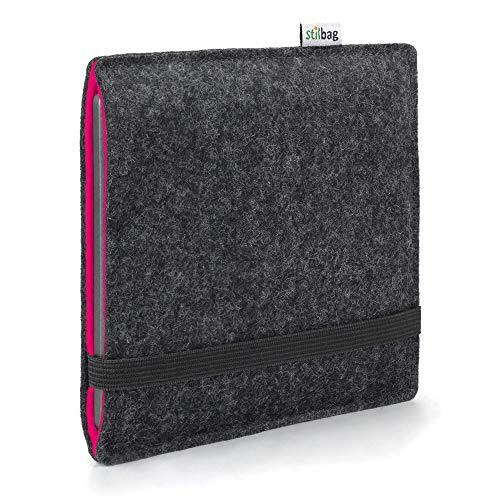 stilbag e-Reader hoes Finn voor Kobo Libra 2 | wolvilt antraciet/roze | beschermhoes Made in Germany