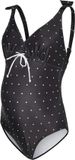 Mama Licious Zwemkleding Zwart Gestipt V-hals Mouwloos