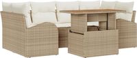 vidaXL Tuinbank Set Beige Polyrattan
