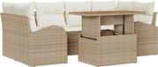 vidaXL Tuinbank Set Beige Polyrattan