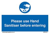 Gebruik Hand Sanitiser voordat u