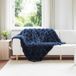 vidaXL Antislip deken van imitatie konijnenbont marineblauw