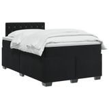 vidaXL Boxspringbed met matras Zwart 120 x 200 cm Fluweel