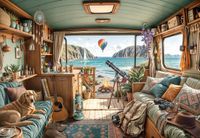 Bluebird Puzzle Camping Coast - Puzzle - 1000 pièces - Carton - Multicolore