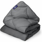 Slaapspeciaal Eazydekbed Essential Antraciet - Wasbaar Dekbed - Dekbed zonder Overtrek - Hoesloos Dekbed - All Year Dekbed - 2 in 1 Dekbed - Dekbed met Vaste Overtrek - Gekleurd Dekbed - 200x200 cm