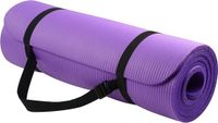 Physio Premium tapis de yoga, tapis de gym, tapis de fitness, tapis d'entraînement, Violet, 12 mm d'épaisseur, 61 cm de largeur, 180 cm de longueur, Caoutchouc, Mousse, Incluant une sangle de transport