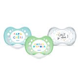 DODIE Lot de 3 Sucettes Anatomiques ESSENTIEL JOUR/NUIT +18 mois VERT