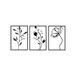 Stijlvol zwart decoratief metalen wandaccessoire (3 stuks), 49 x 70 cm, 100% metaal, 1,5 mm dik, perfect voor moderne woondecoratie en kunstdisplay