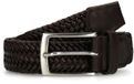 Manfield - Heren - Bruine gevlochten leren riem - Maat 095
