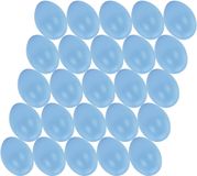 Hobby knutsel eieren - 25x - 6 cm - blauw - kunststof - decoratie paaseieren