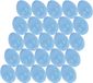 Hobby knutsel eieren - 25x - 6 cm - blauw - kunststof - decoratie paaseieren